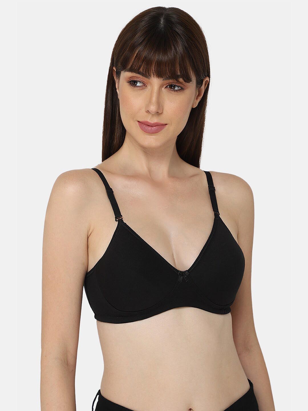 

intimacy LINGERIE Medium Coverage Lightly Padded Cotton T-shirt Bra With All Day Comfort, Black