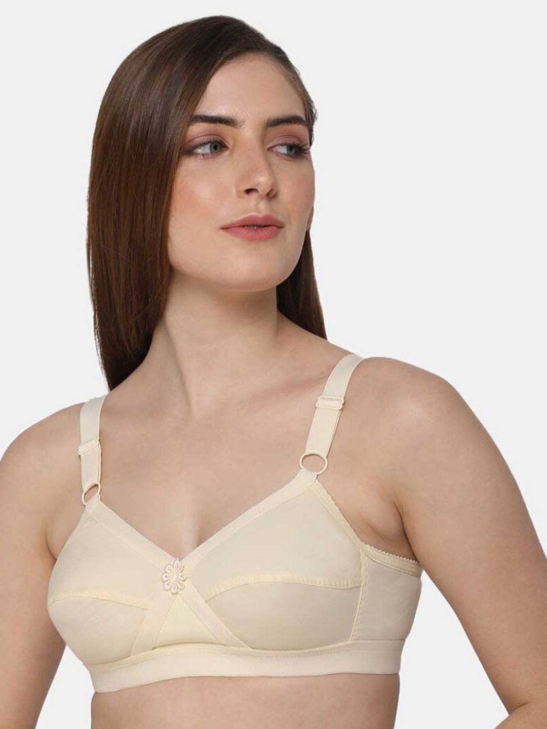 

intimacy LINGERIE Non Padded Full Coverage Cotton Everyday Bra With All Day Comfort, Cream