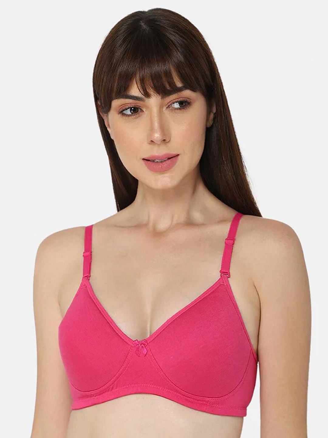 

intimacy LINGERIE Medium Coverage Lightly Padded Cotton Everyday Bra - All Day Comfort, Pink