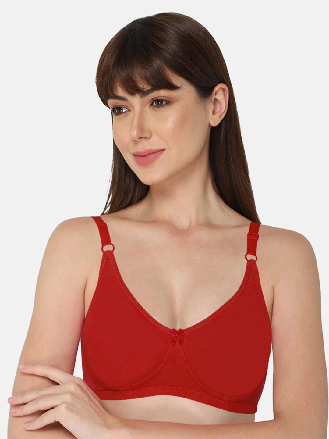 

intimacy LINGERIE Side Shaper Cotton Bra Full Coverage, Red