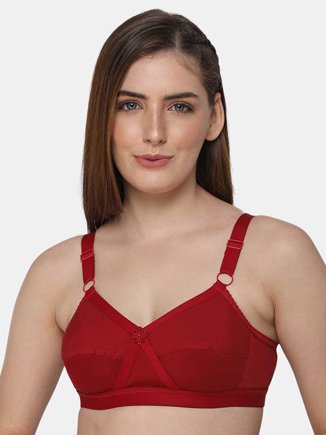 

intimacy LINGERIE Full Coverage Cotton Bra All Day Comfort, Red