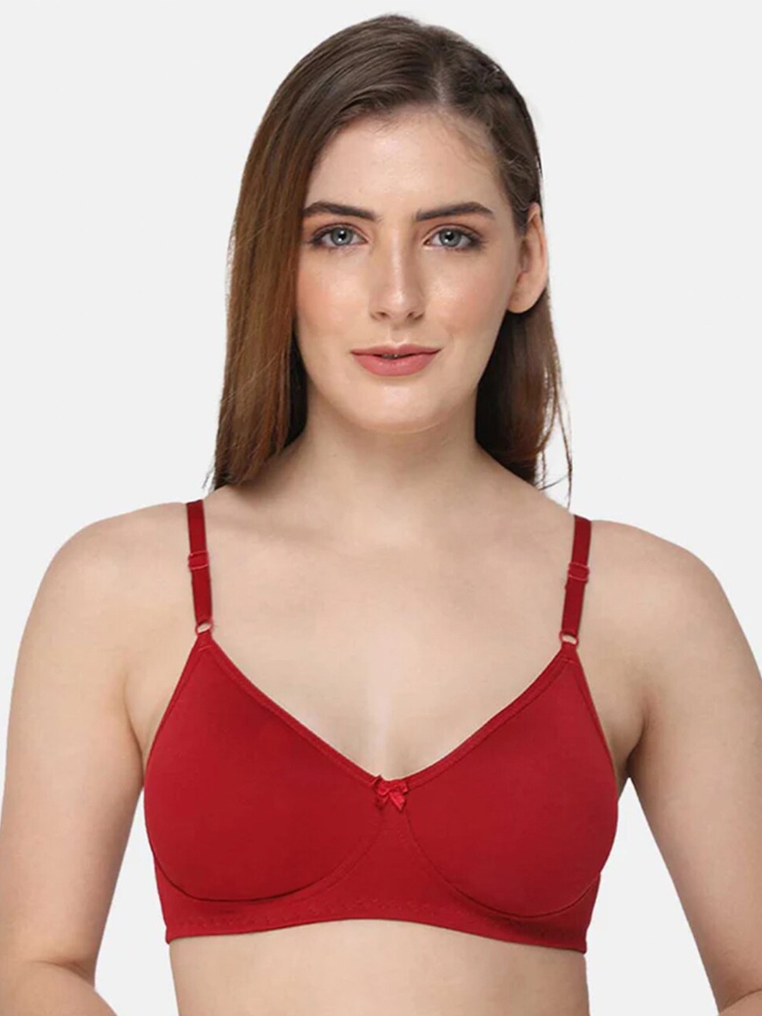 

intimacy LINGERIE Medium Coverage Cotton Bra with All Day Comfort, Red