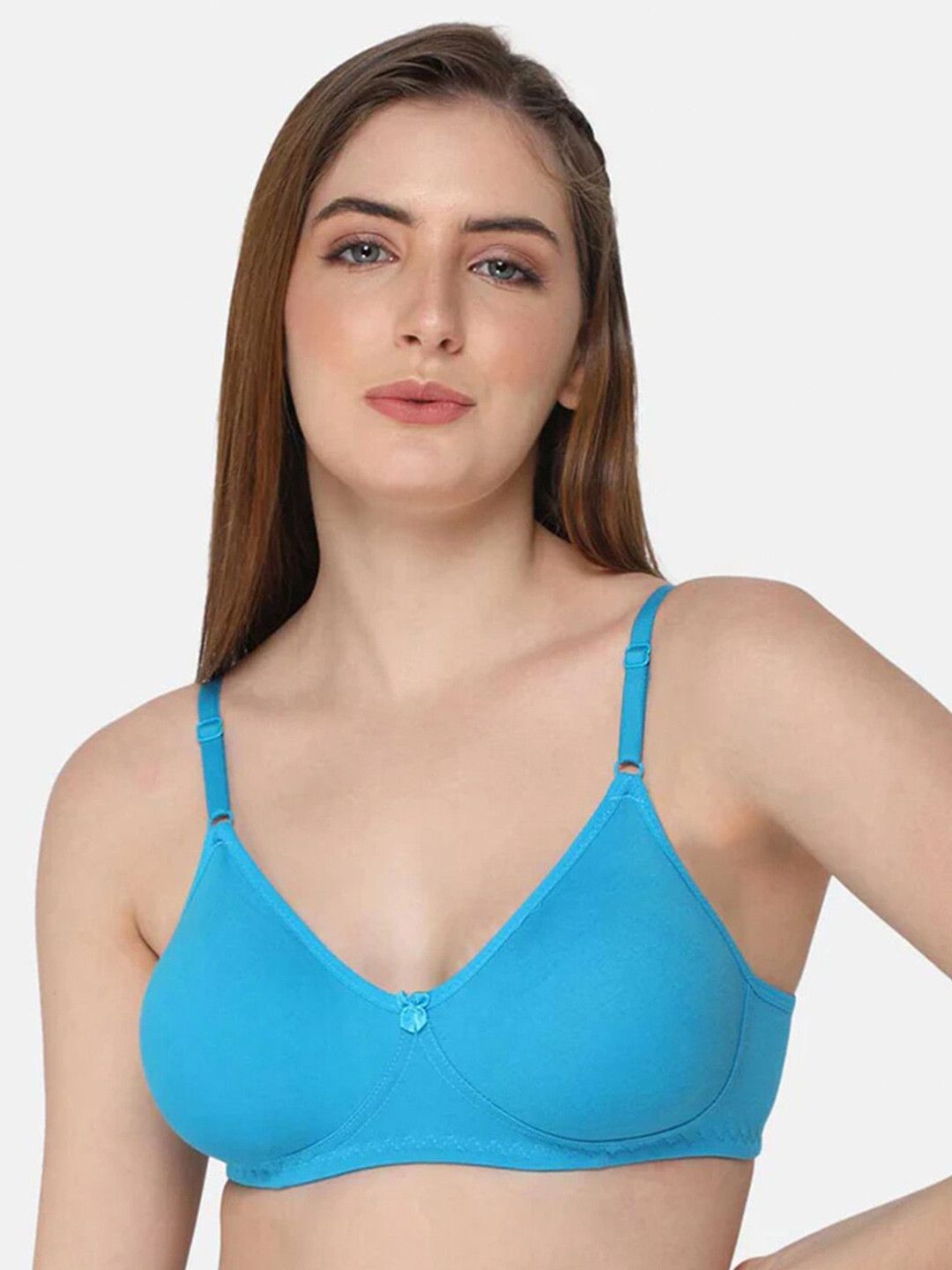 

intimacy LINGERIE Medium Coverage Non Padded Cotton Everyday Bra With All Day Comfort, Blue