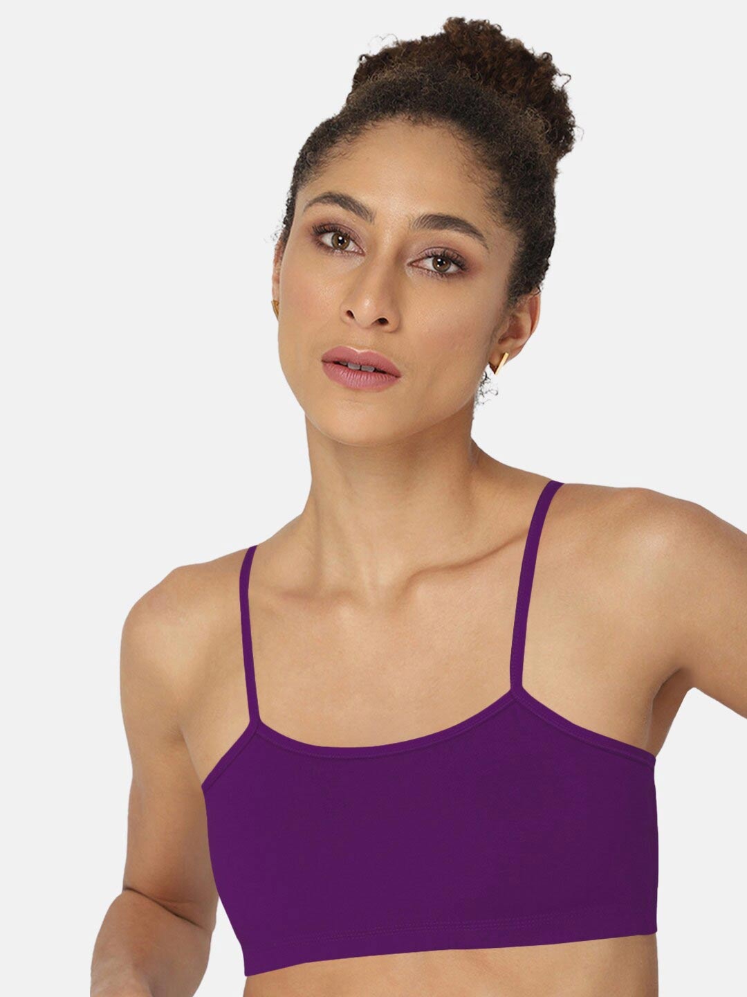 

intimacy LINGERIE Solid Cotton Sports Workout Bra - Full Coverage, Purple