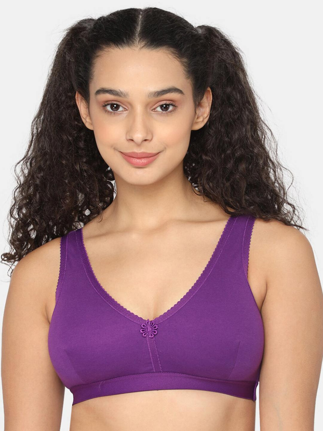 

intimacy LINGERIE Full Coverage All Day Comfort Cotton Beginners Bra, Purple