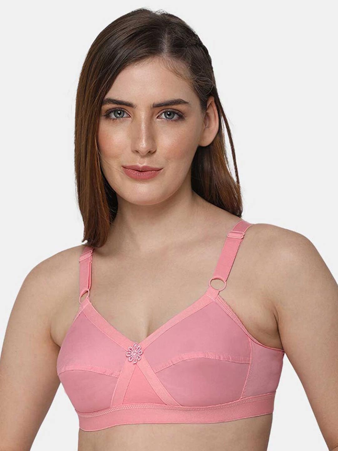 

intimacy LINGERIE Full Coverage Non Padded Cotton Everyday Bra - All Day Comfort, Pink