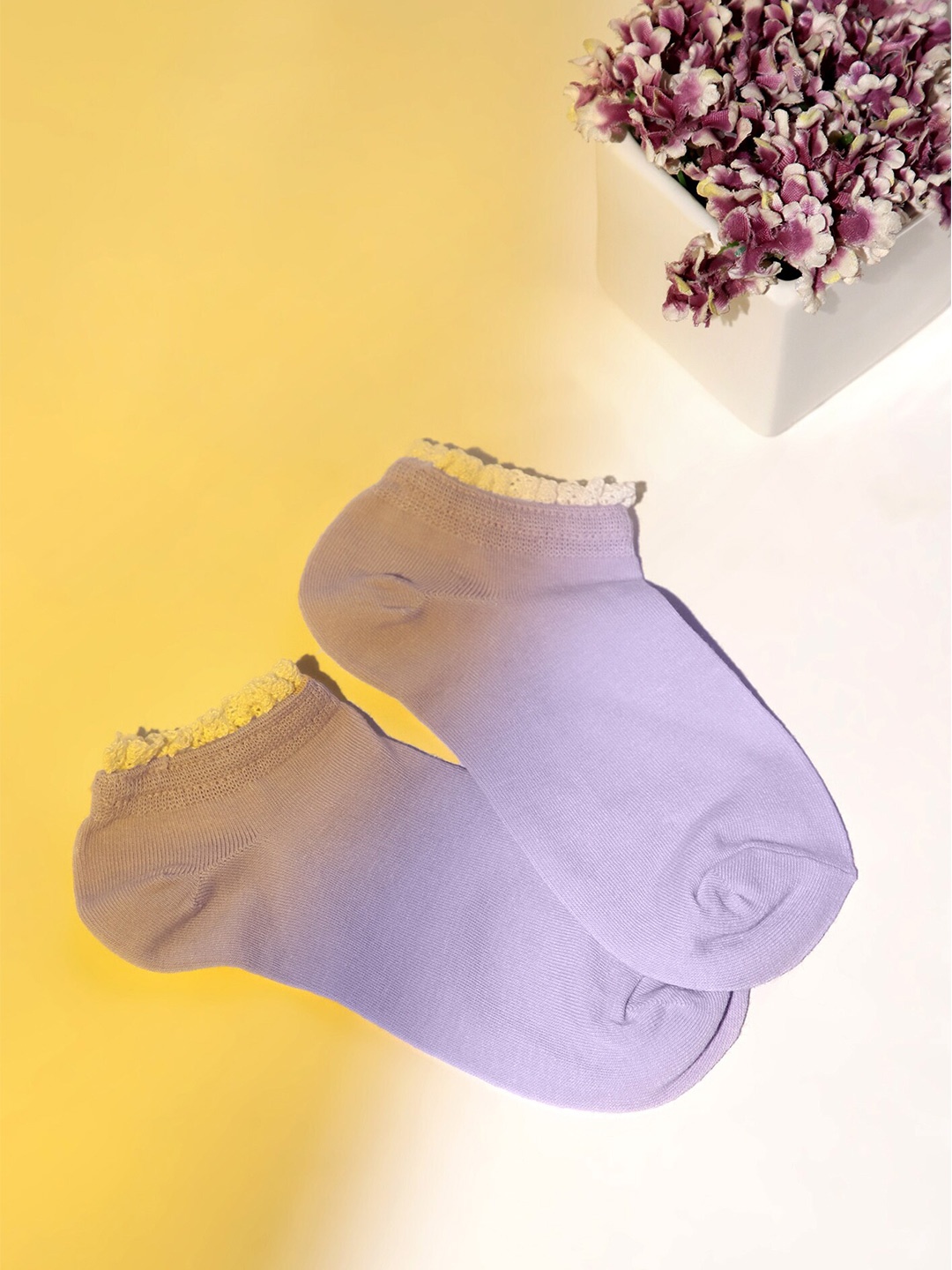 

LULU & SKY Ankle-Length Socks, Purple