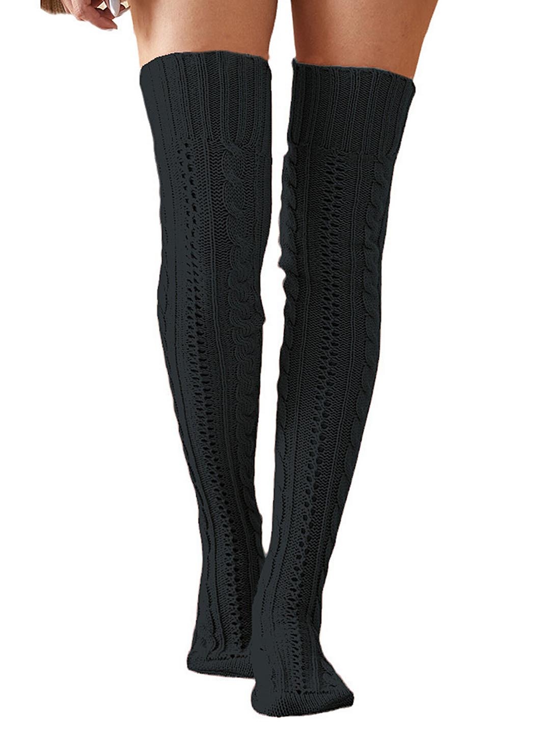 

LULU & SKY Women Patterned Knee-Length Socks, Black