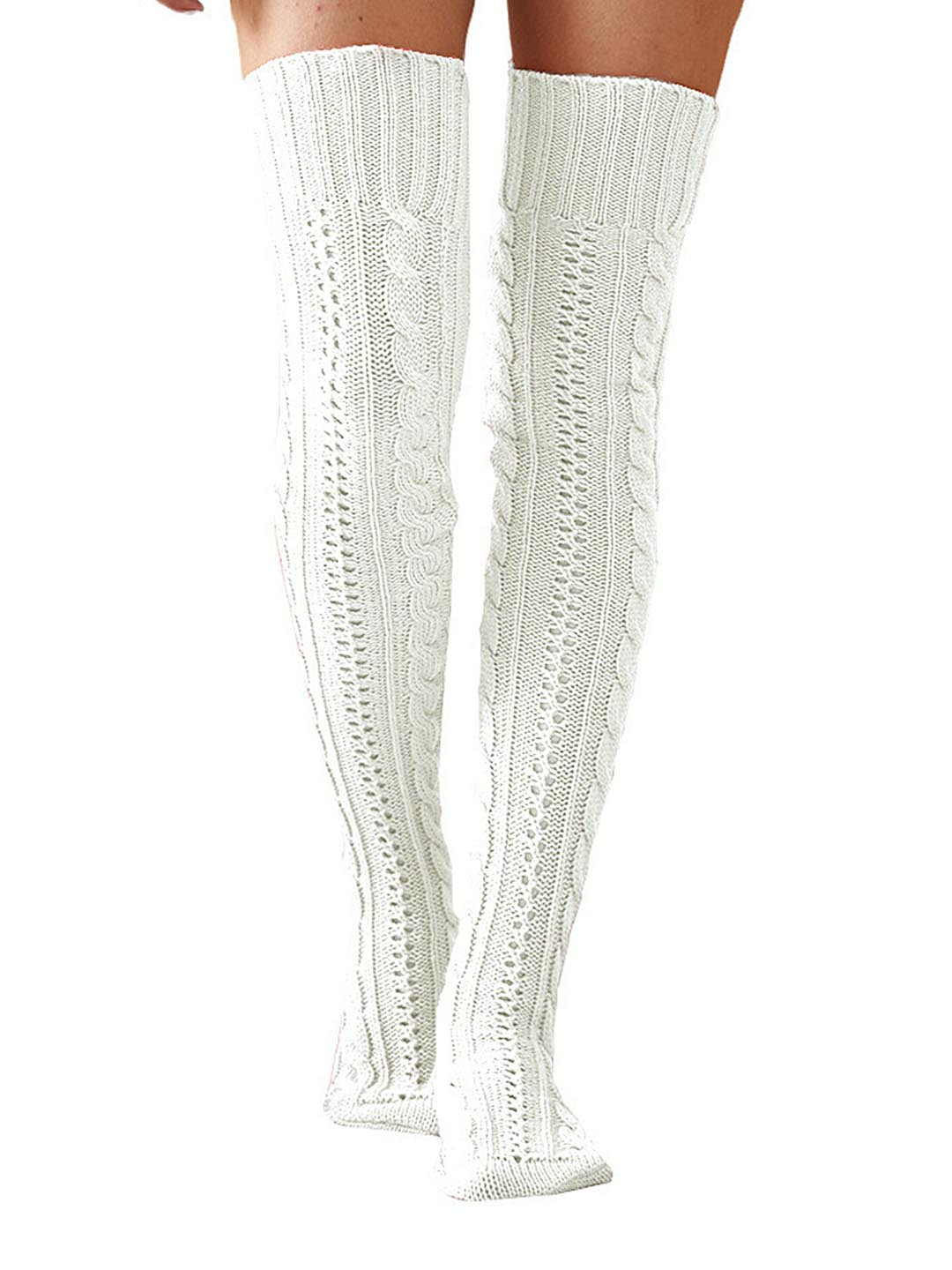 

LULU & SKY Women Patterned Above Knee Length Socks, White