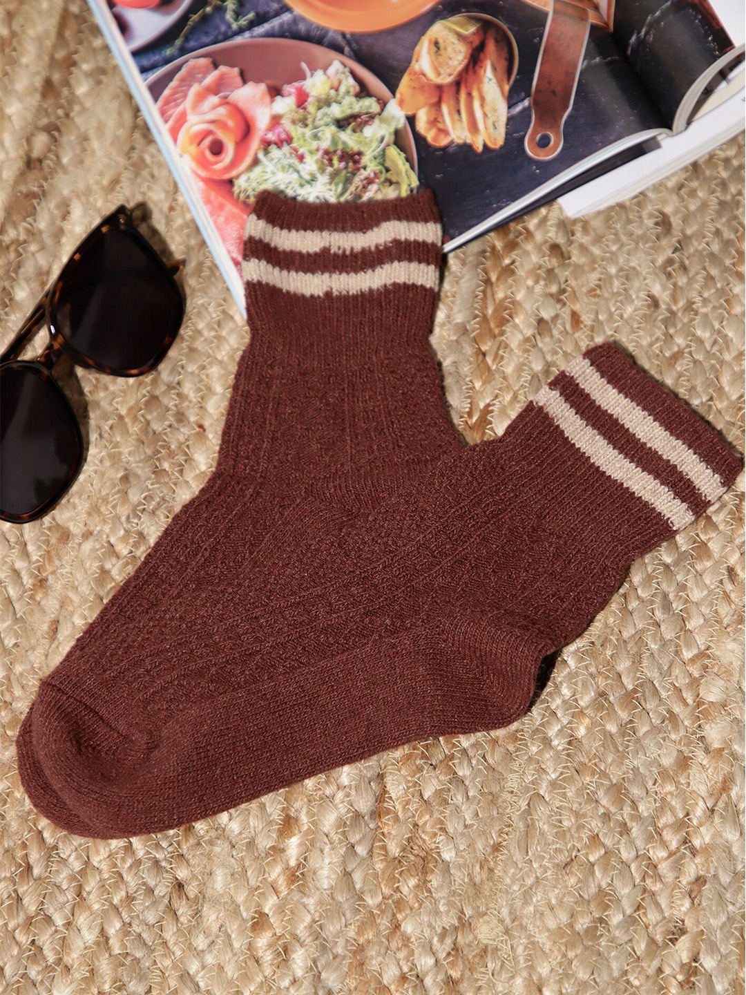 

LULU & SKY Calf Length Socks, Maroon