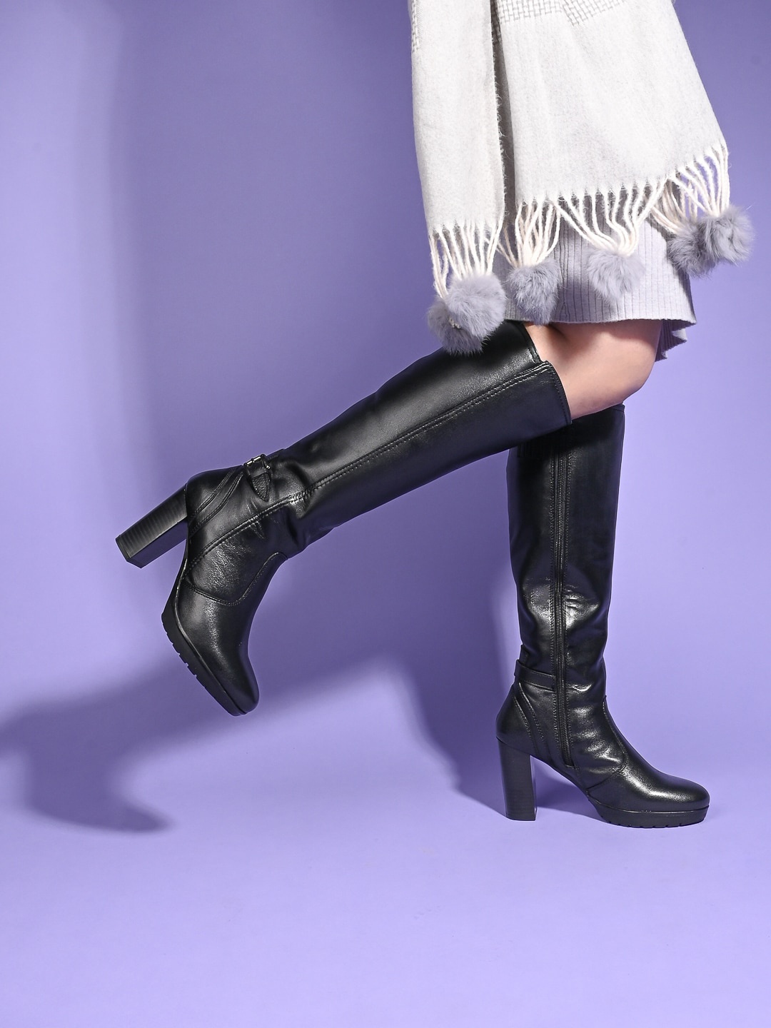 

Hydes N Hues Women High-Top Chelsea Boots, Black