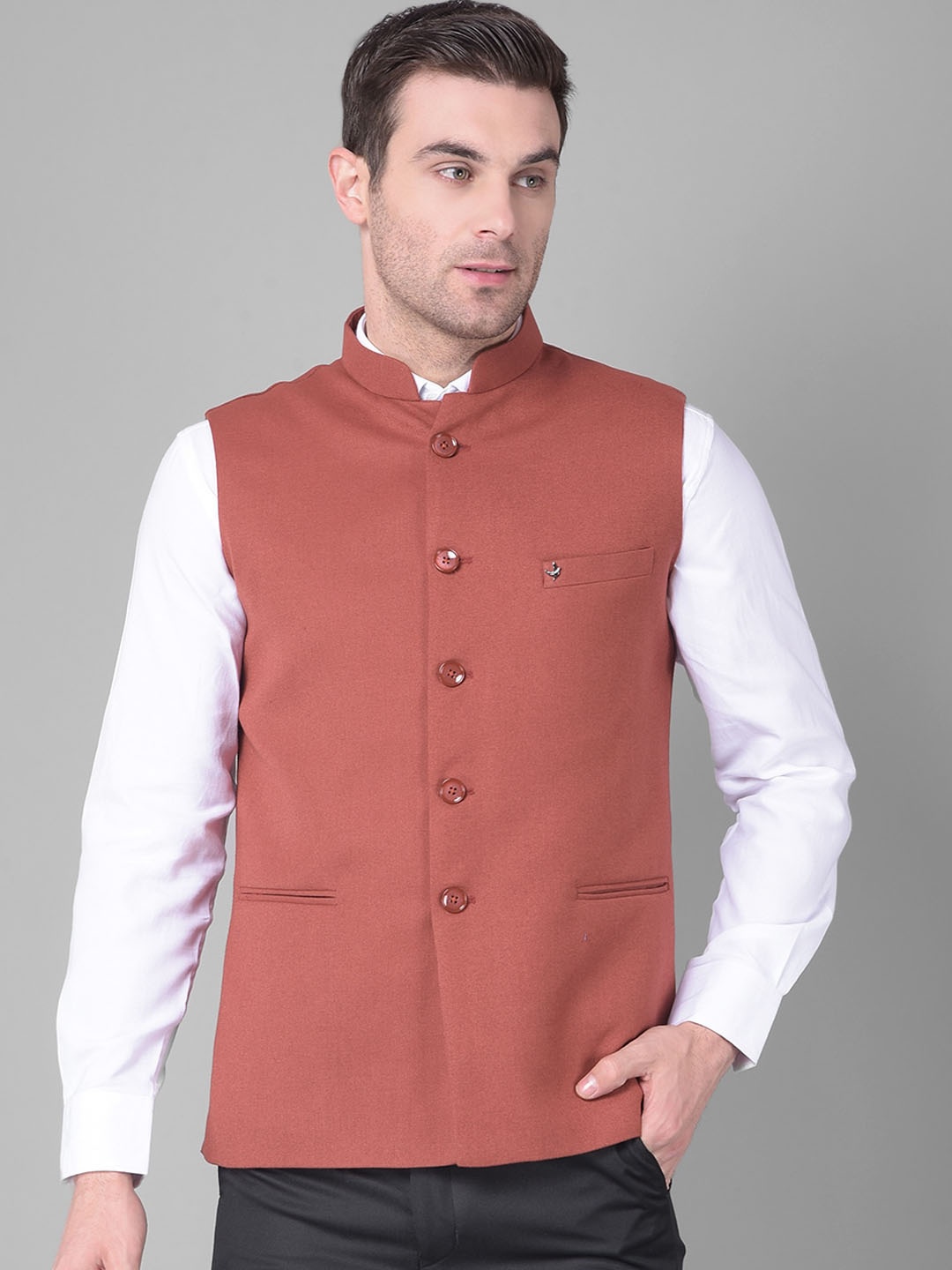 

Canary London Slim-Fit Woven Nehru Jacket, Rust