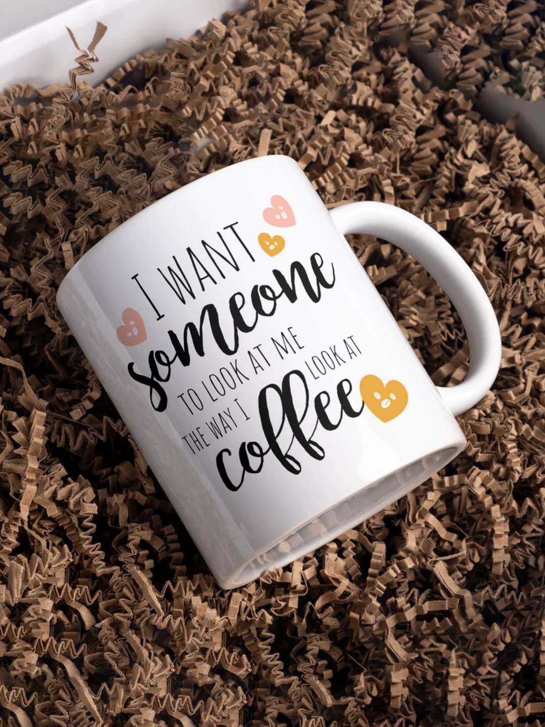 

Home Decor Expert White Text Printed Ceramic Glossy Mugs Set of Cups and Mugs 300 ml