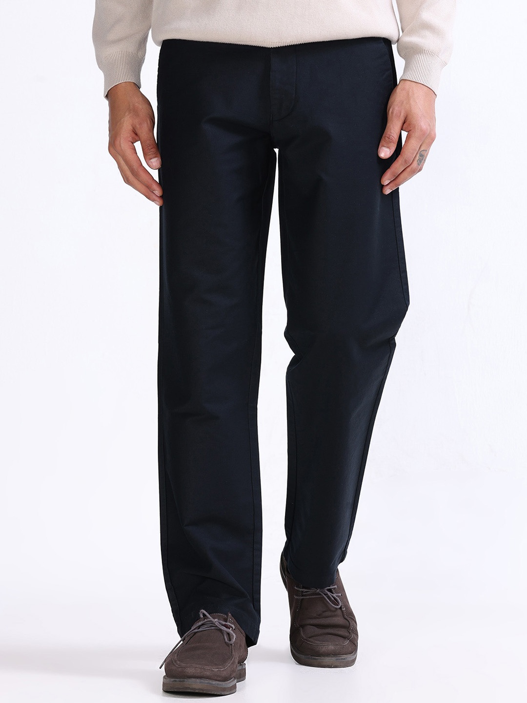 

Tailoraedge Men Relaxed Loose Fit Chinos, Navy blue