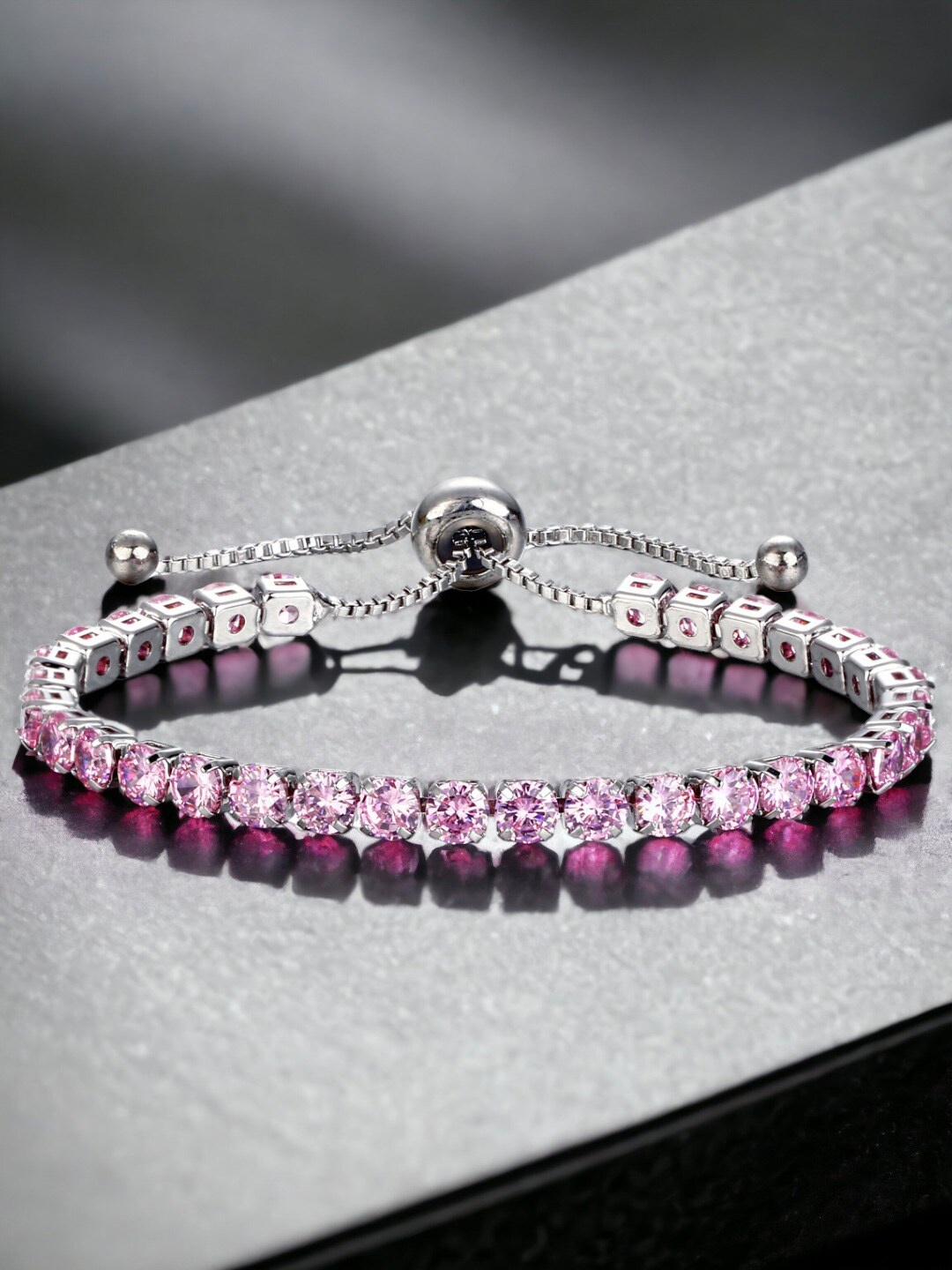

Jewels Galaxy Women Silver-Plated Cubic Zirconia Studded Wraparound Bracelet