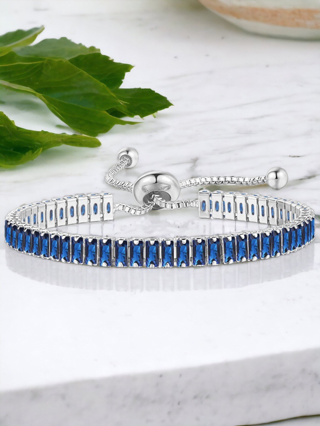 

Jewels Galaxy Silver-Plated Cubic Zirconia Wraparound Bracelet