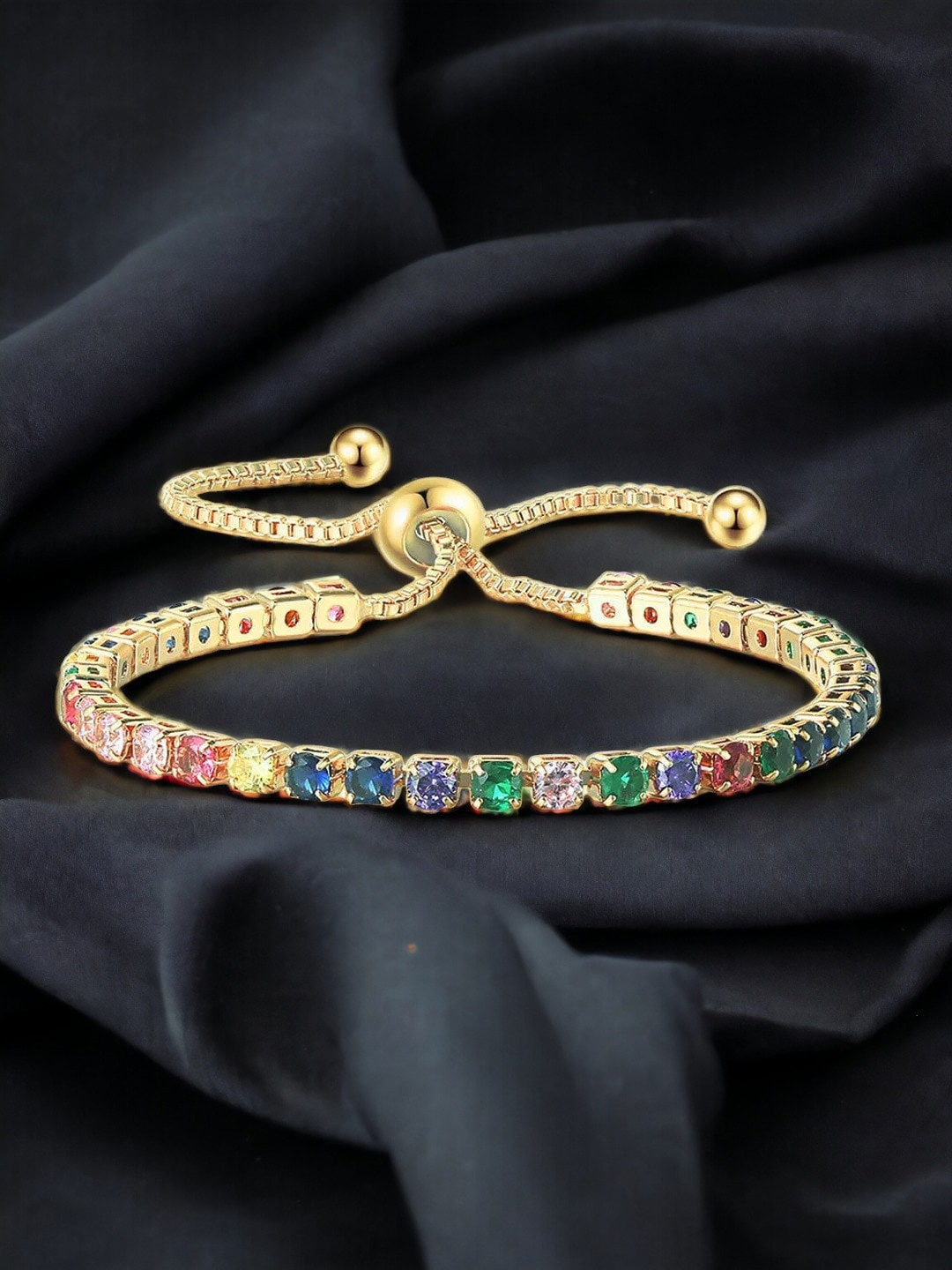 

Jewels Galaxy Cubic Zirconia Gold-Plated Wraparound Bracelet