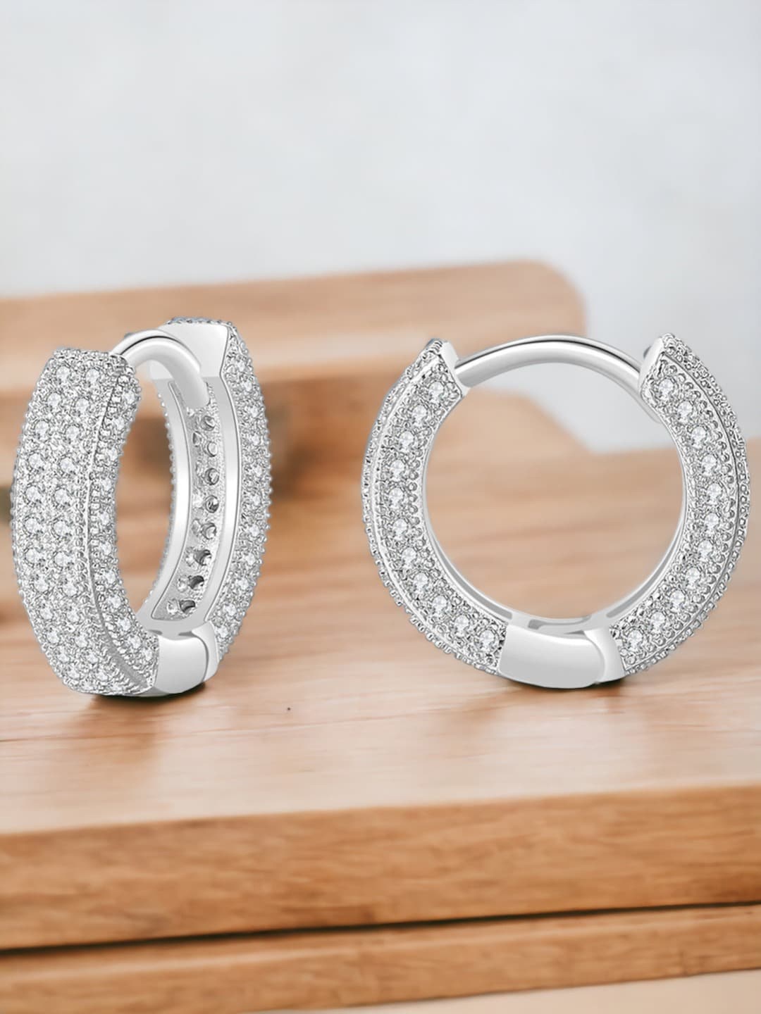 

Jewels Galaxy Silver-Plated Circular Hoop Earrings