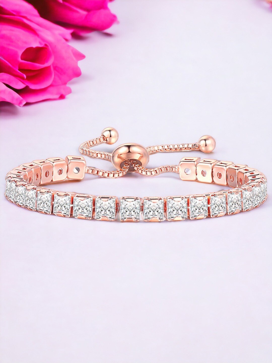 

Jewels Galaxy Rose Gold-Plated Cubic Zirconia Wraparound Bracelet