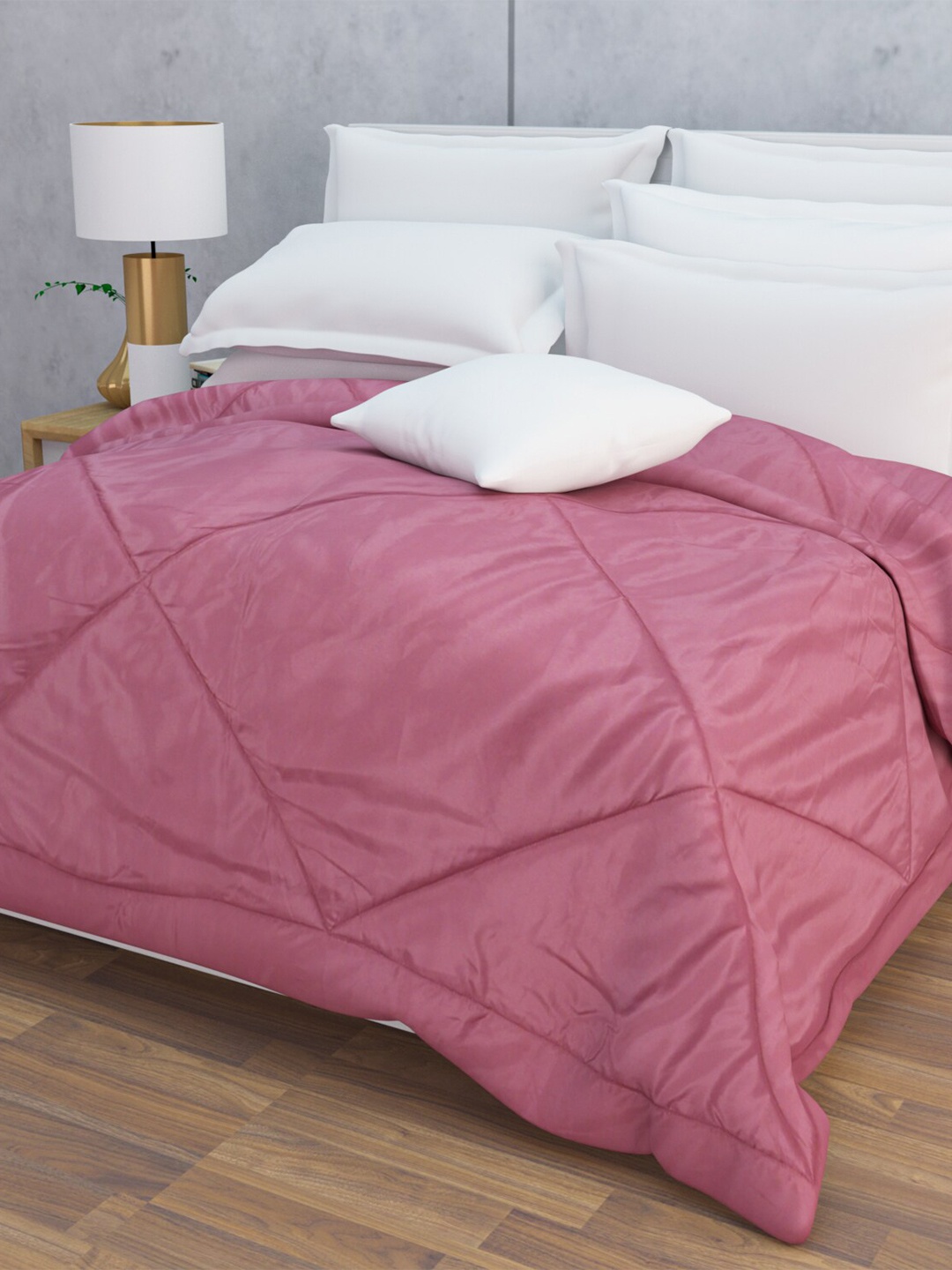 

BLUSH Frost Dyed Burgundy Checked AC Room 150 GSM Double Bed Comforter