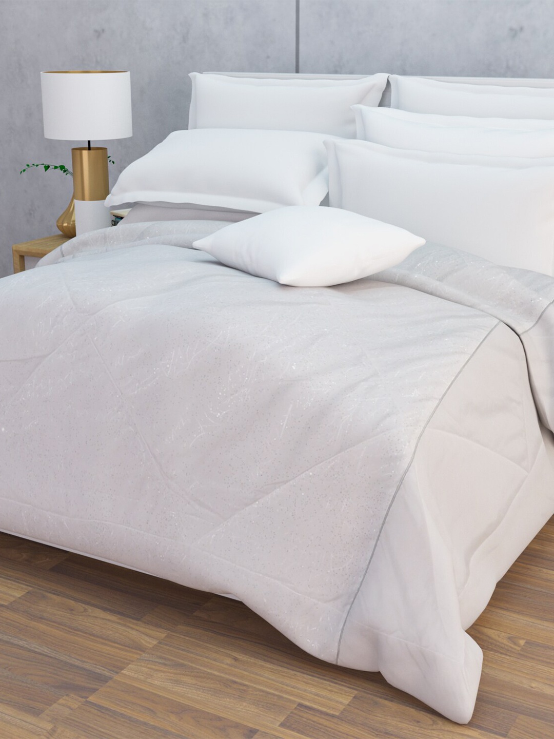 

BLUSH Grey & White AC Room 150 GSM Double Bed Comforter