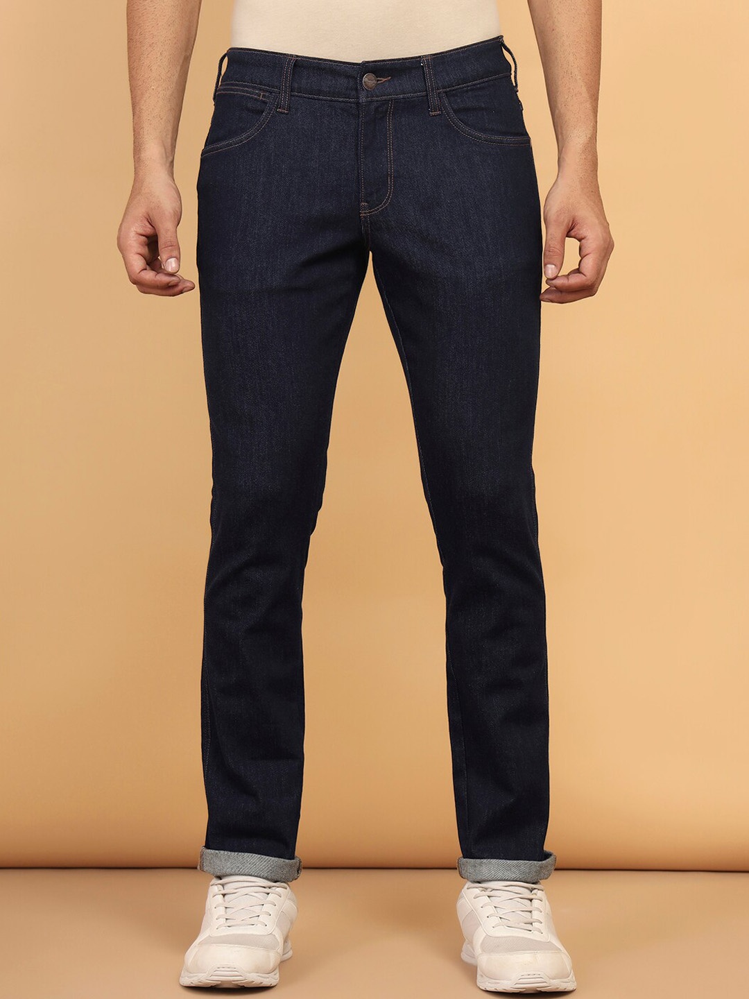 

Wrangler Men Skanders Slim Fit Low-Rise Clean Look Stretchable Jeans, Blue