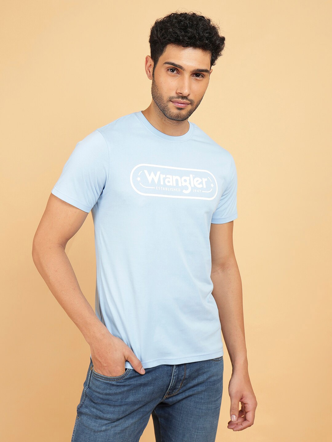 

Wrangler Typography Printed Pure Cotton T-shirt, Blue