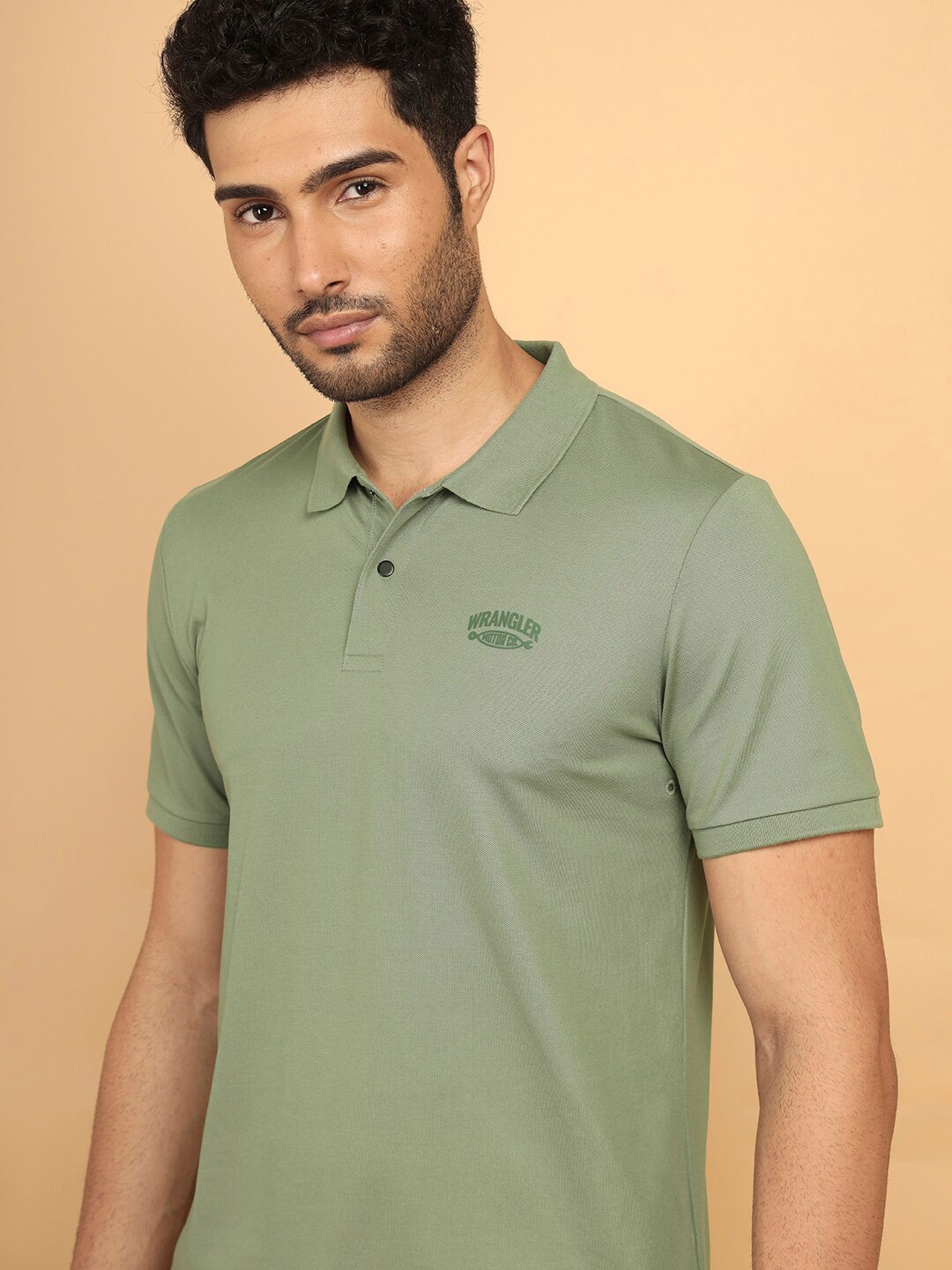 

Wrangler Polo Collar Short Sleeves T-shirt, Green