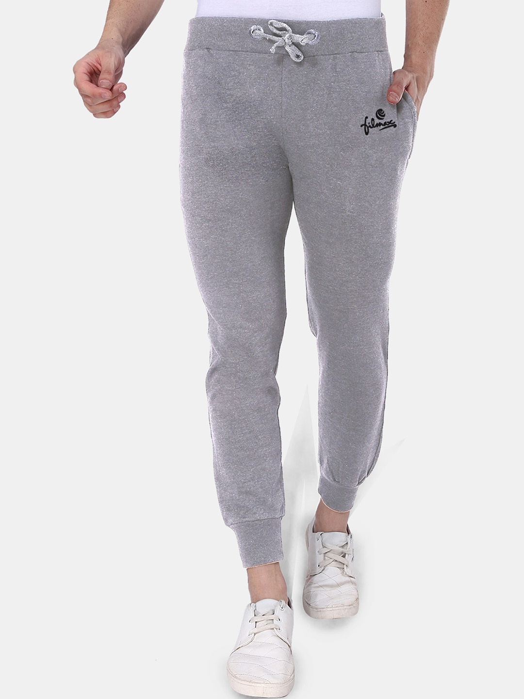 

FILMAX ORIGINALS Men Mid Rise Relaxed Fit Pure Cotton Joggers, Grey melange