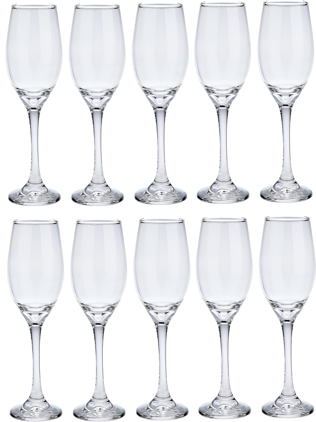 

Afast Transparent 10 Pieces Dishwasher Safe Champagne Glasses 250ml
