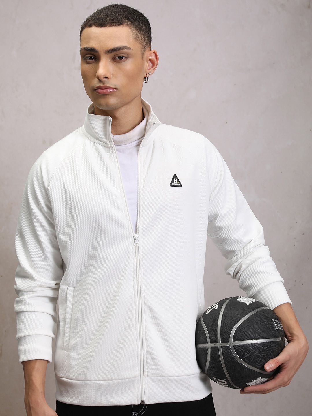 HIGHLANDER Mock Collar Sweatshirt, White