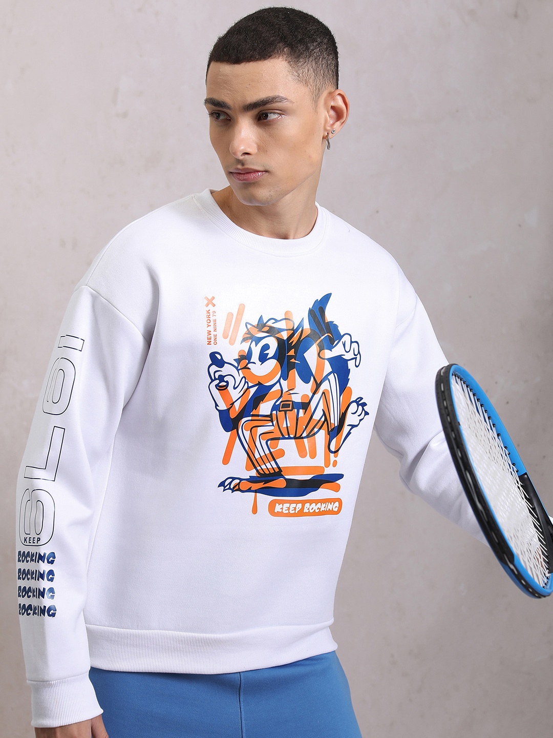 

HIGHLANDER Typographic Printed Sweatshirt, White