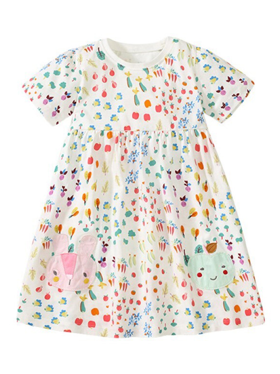 

StyleCast Girls White Abstract Printed Cotton T-shirt Dress