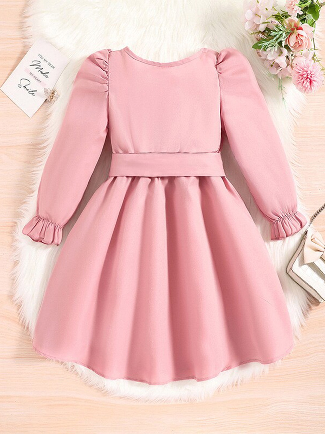 

StyleCast Pink Girls Puff Sleeve Fit & Flare Dress