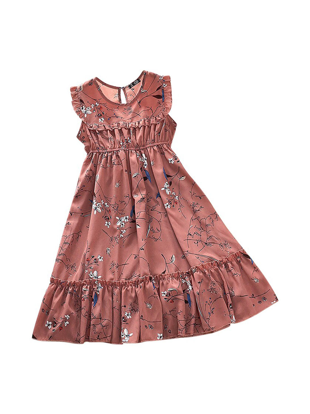 

StyleCast Girls Pink Floral Printed Layered A-Line Midi Dress