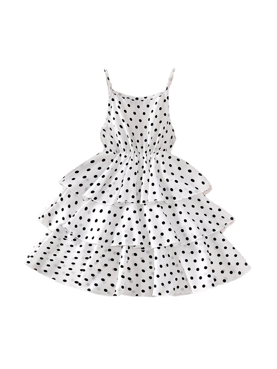 

StyleCast White Girls Polka Dot Print Layered Fit & Flare Dress