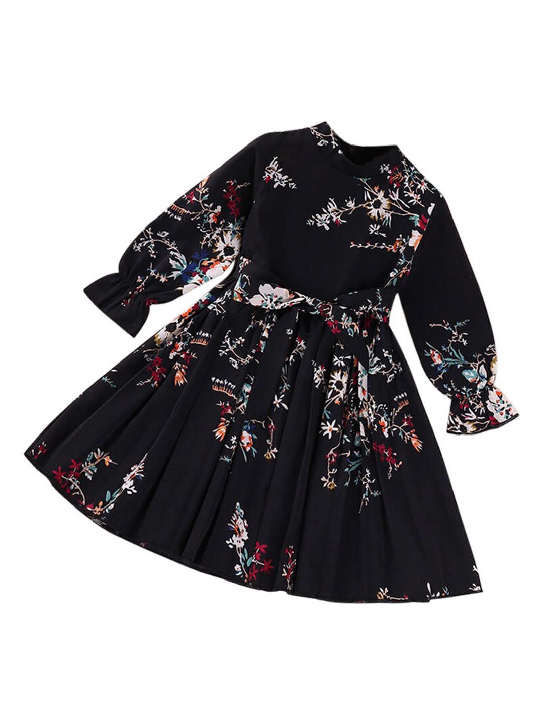 

StyleCast Black Girls Floral Print Bell Sleeve Fit & Flare Dress