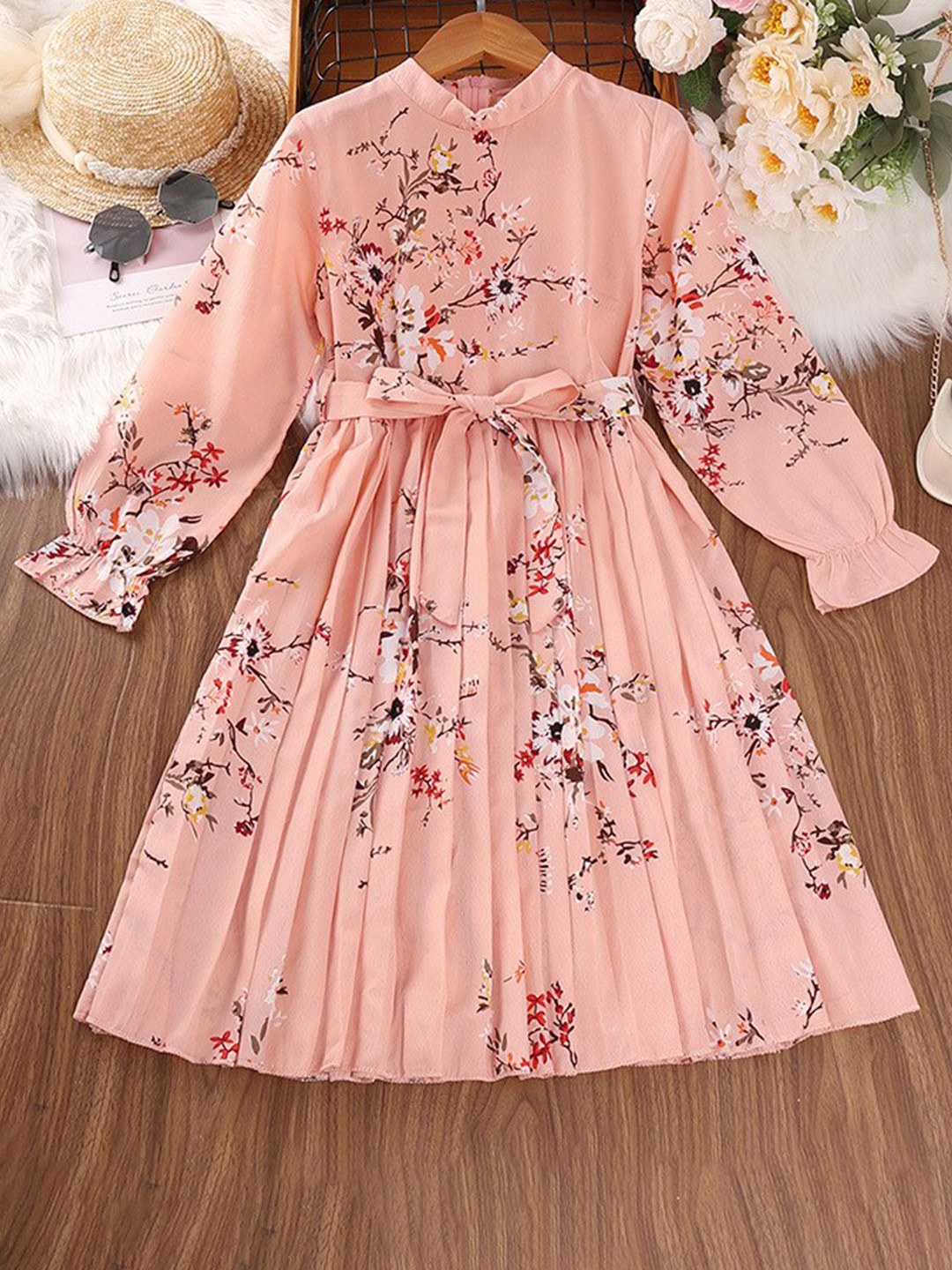 

StyleCast Pink Floral Printed A-Line Dress