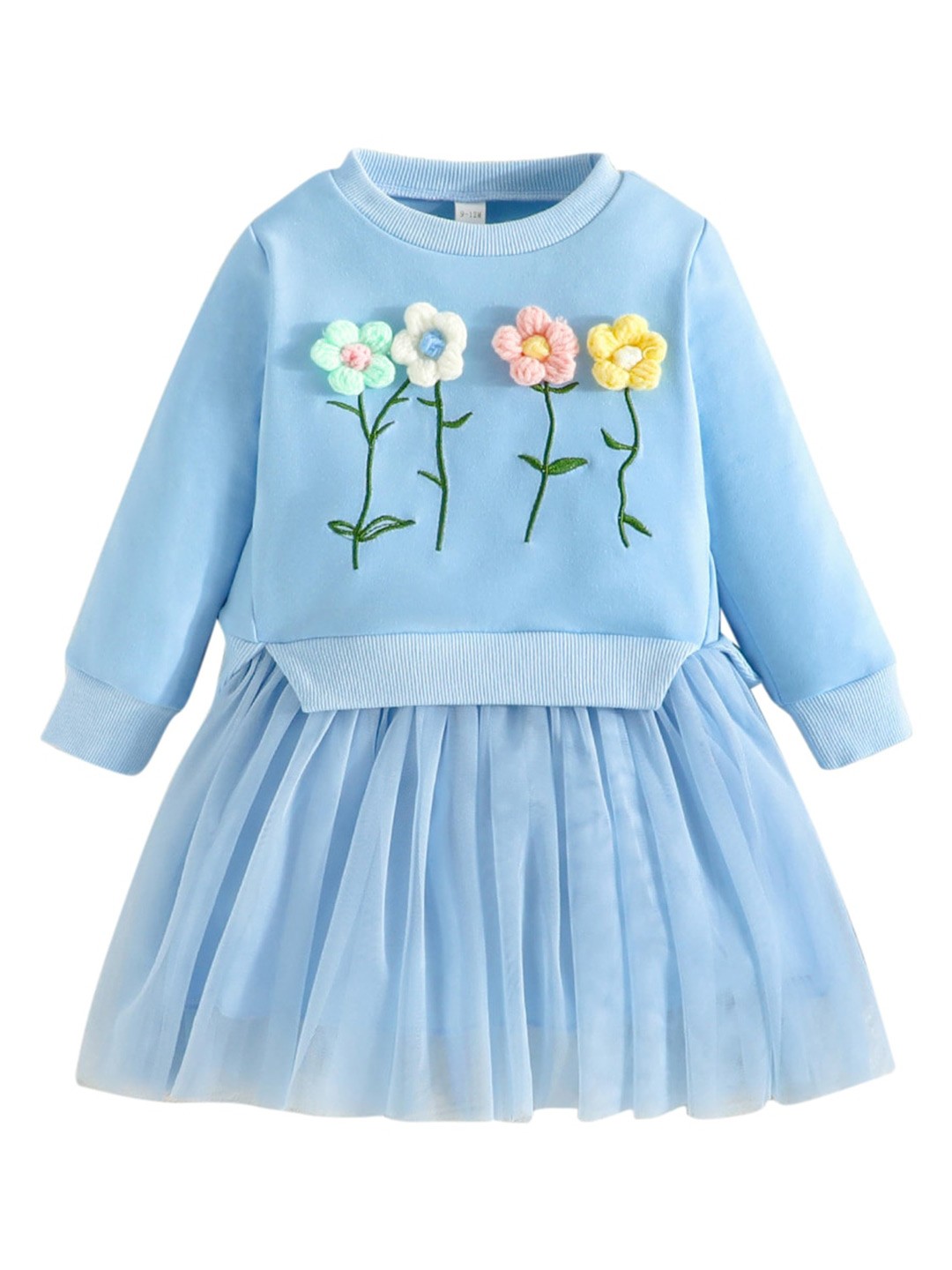 

StyleCast Girls Blue & Pink Floral Embroiederd T-shirt Dress
