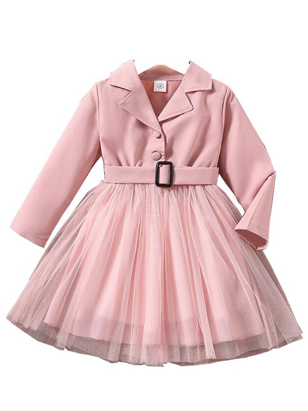 

StyleCast Pink Girls Shirt Collar Shirt Dress With Belt