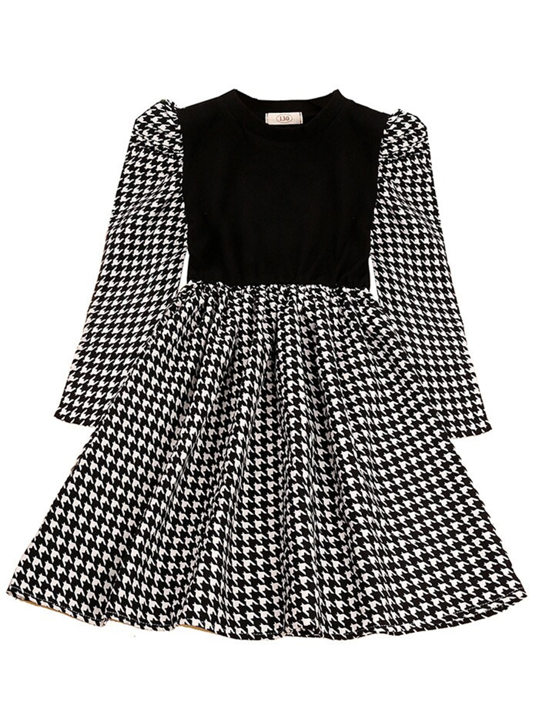 

StyleCast Girls Black Geometric Printed A-Line Dress