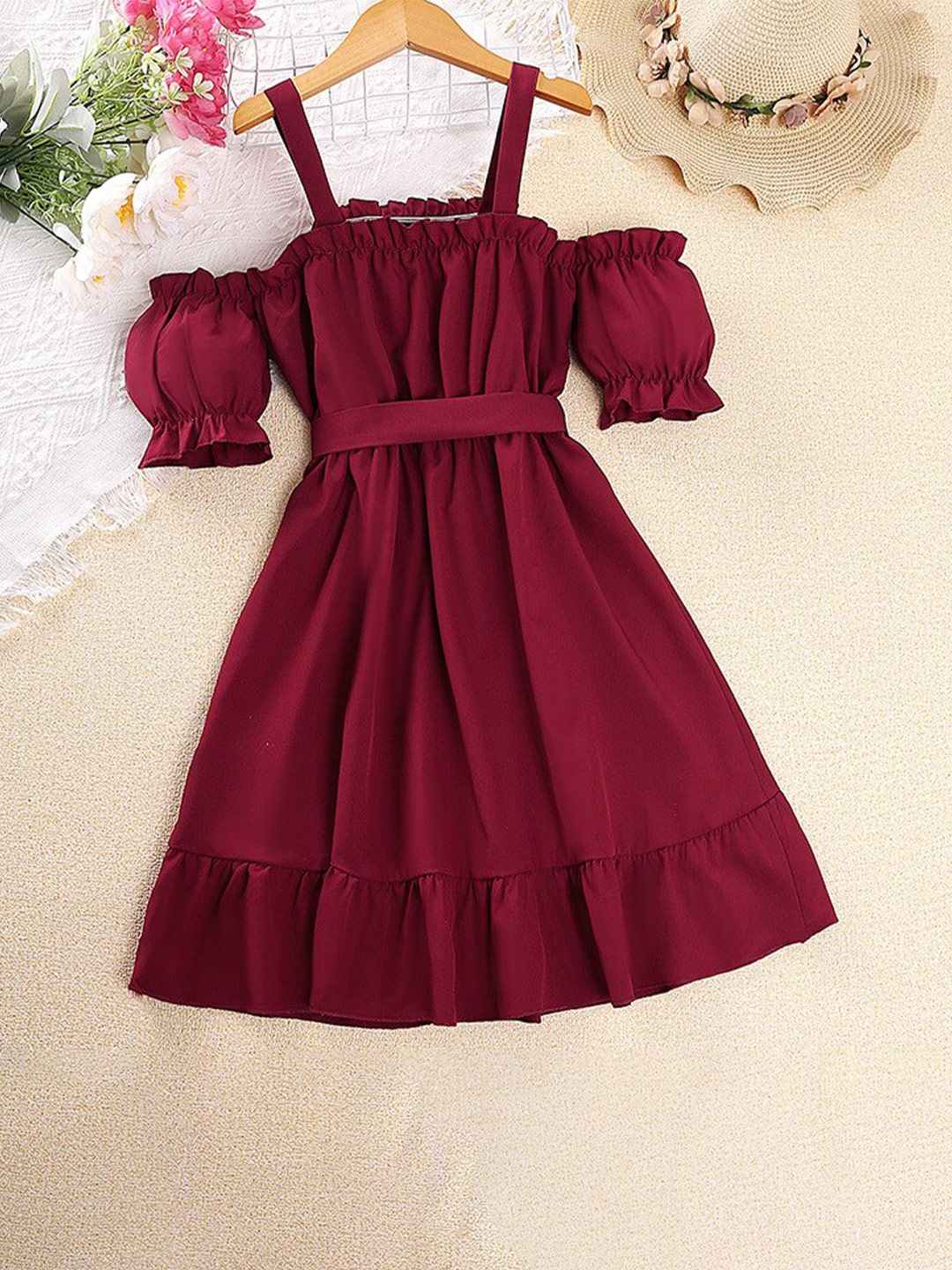 

StyleCast Girls Layered A-Line Midi Dress, Red
