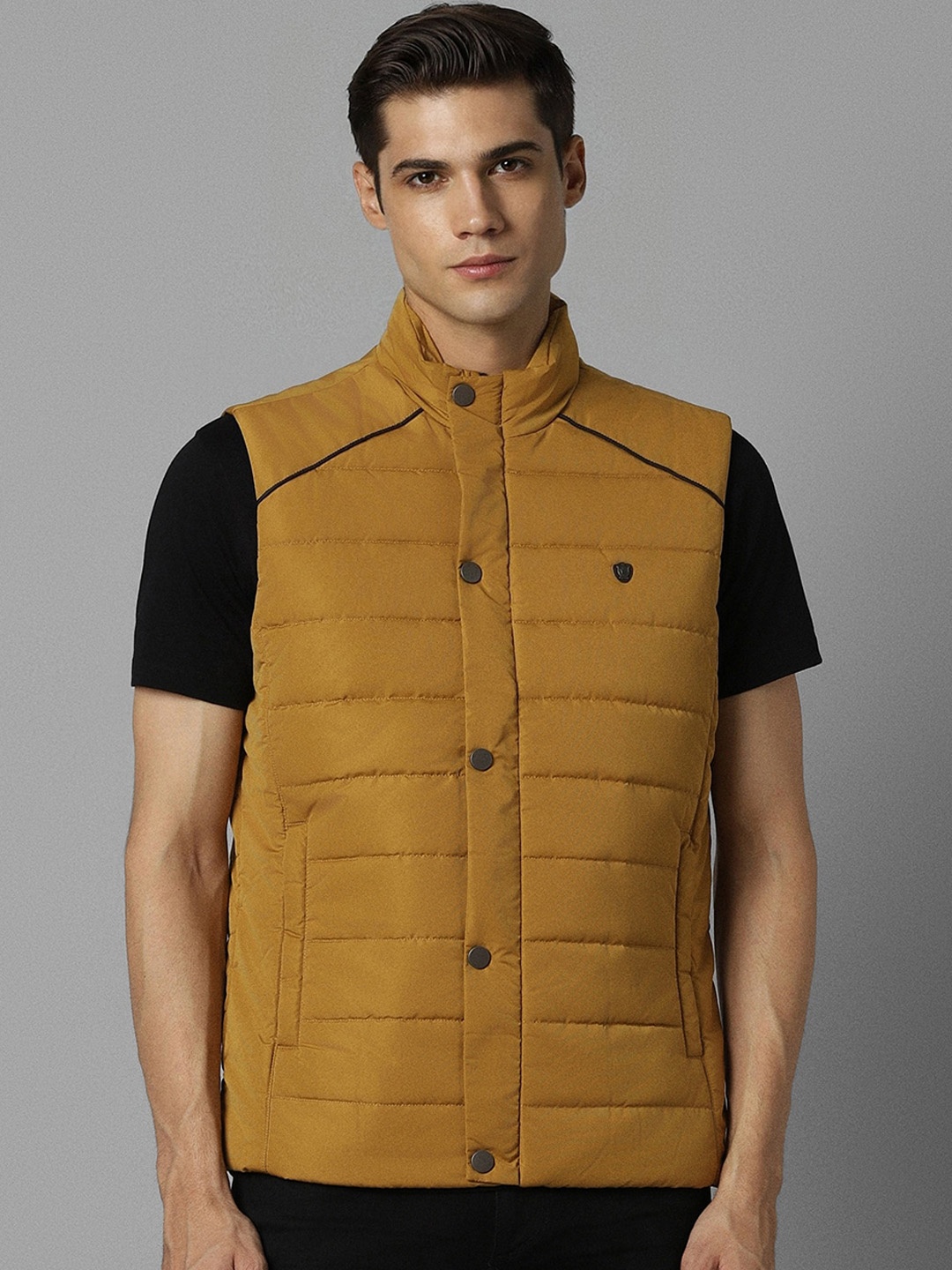 

Louis Philippe Mock Collar Padded Jacket, Mustard