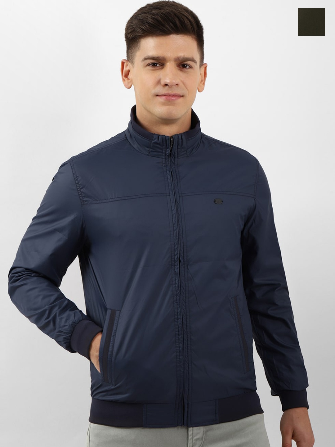 

Peter England Casuals Reversible Bomber Jacket, Navy blue