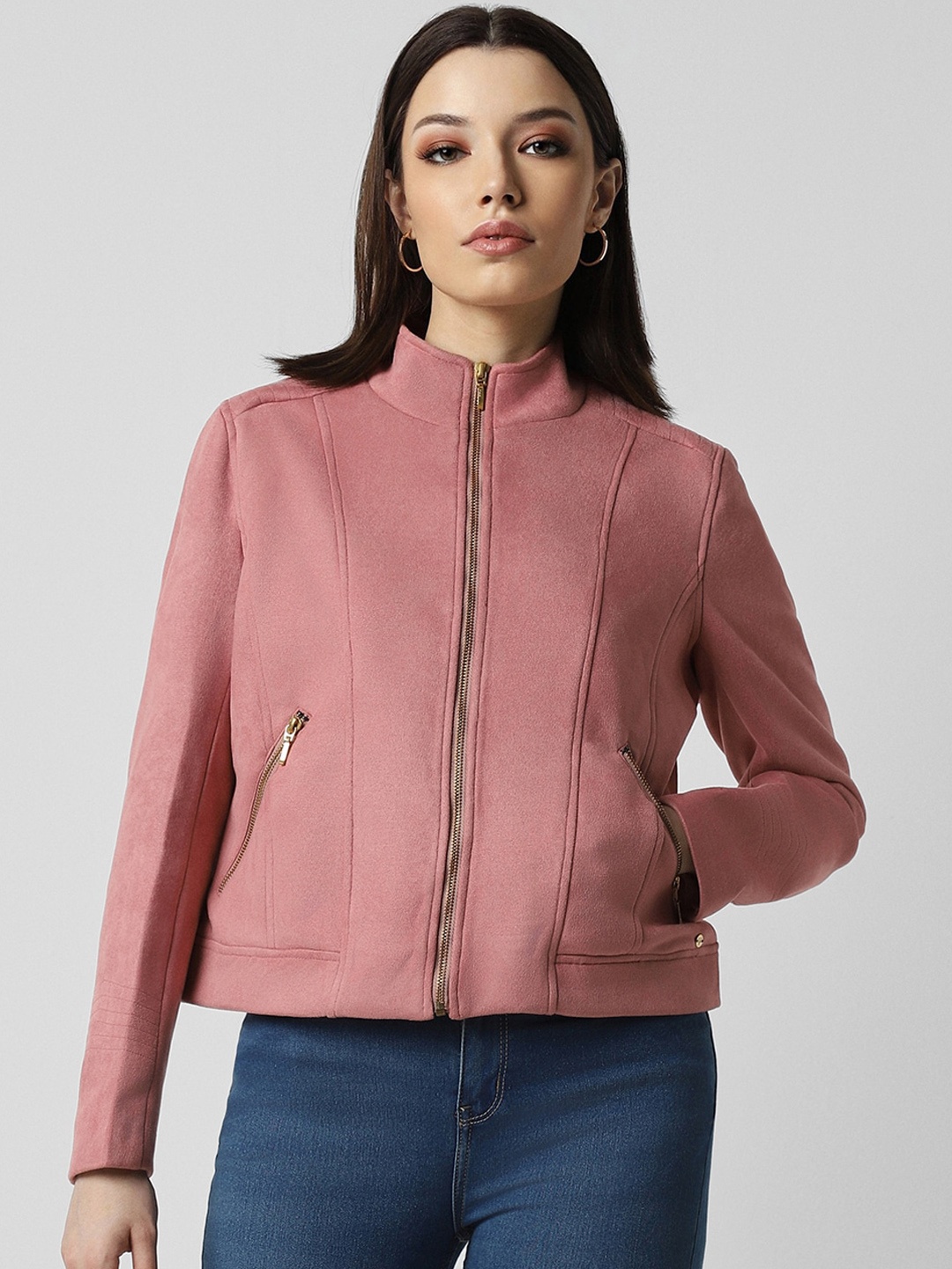 

Van Heusen Woman Stand Collar Tailored Jacket, Pink