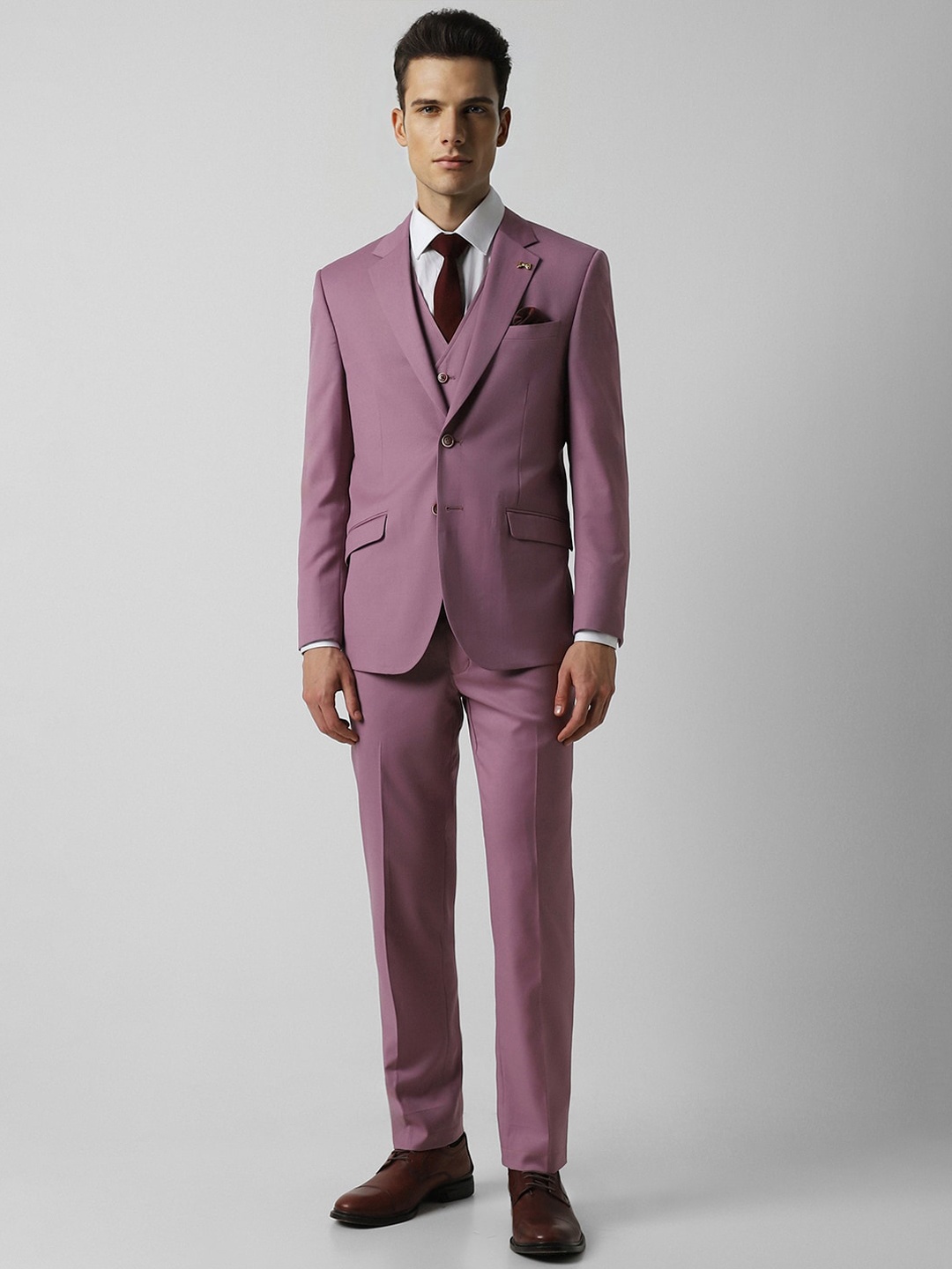 

Van Heusen Men Slim-Fit Single-Breasted Three-Piece Formal Suit, Purple