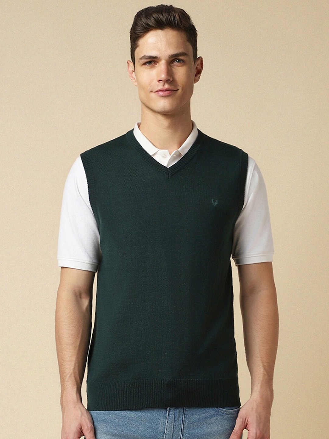 

Allen Solly V-Neck Sweater Vest, Green