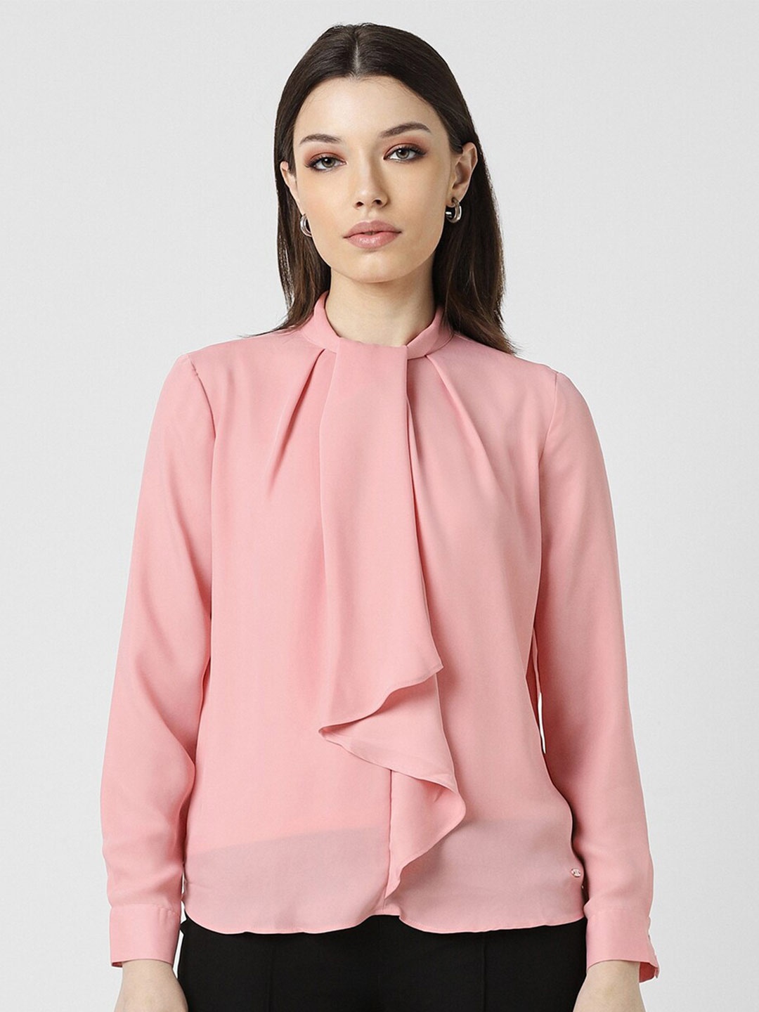 

Van Heusen Woman Pink Tie-Up Neck Top