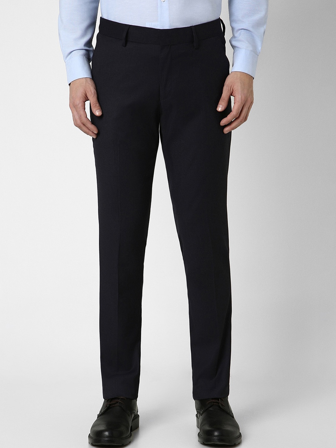 

Peter England Elite Men Slim Fit Mid Rise Formal Trousers, Black