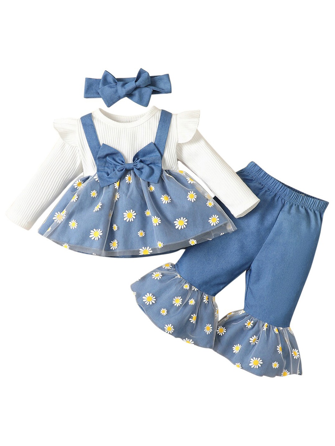 

StyleCast Girls Blue Printed Pure Cotton Clothing Set